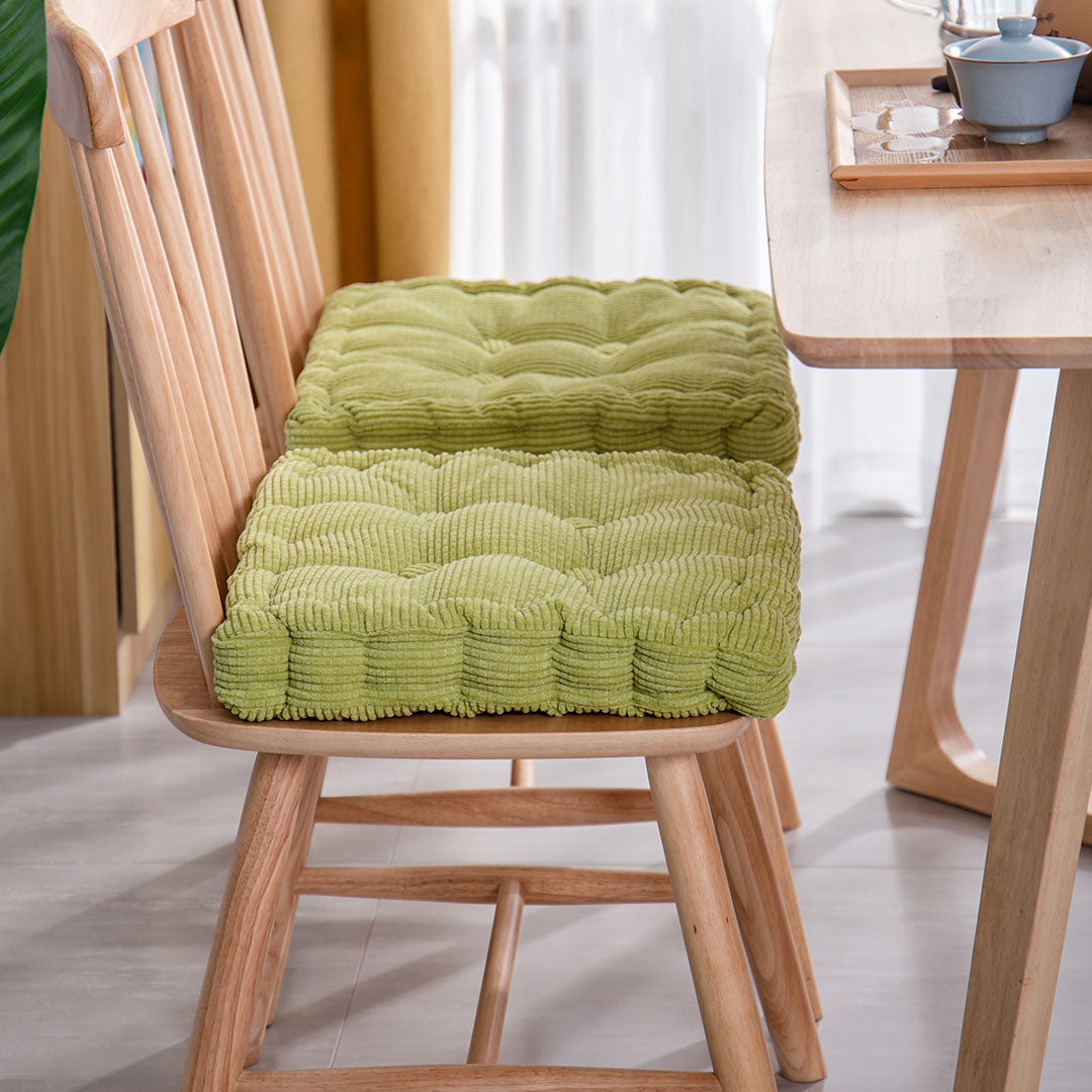NNEAGS 2X Green Square Cushion Soft Leaning Plush Backrest Throw Seat Pillow Home Office Sofa Decor-3