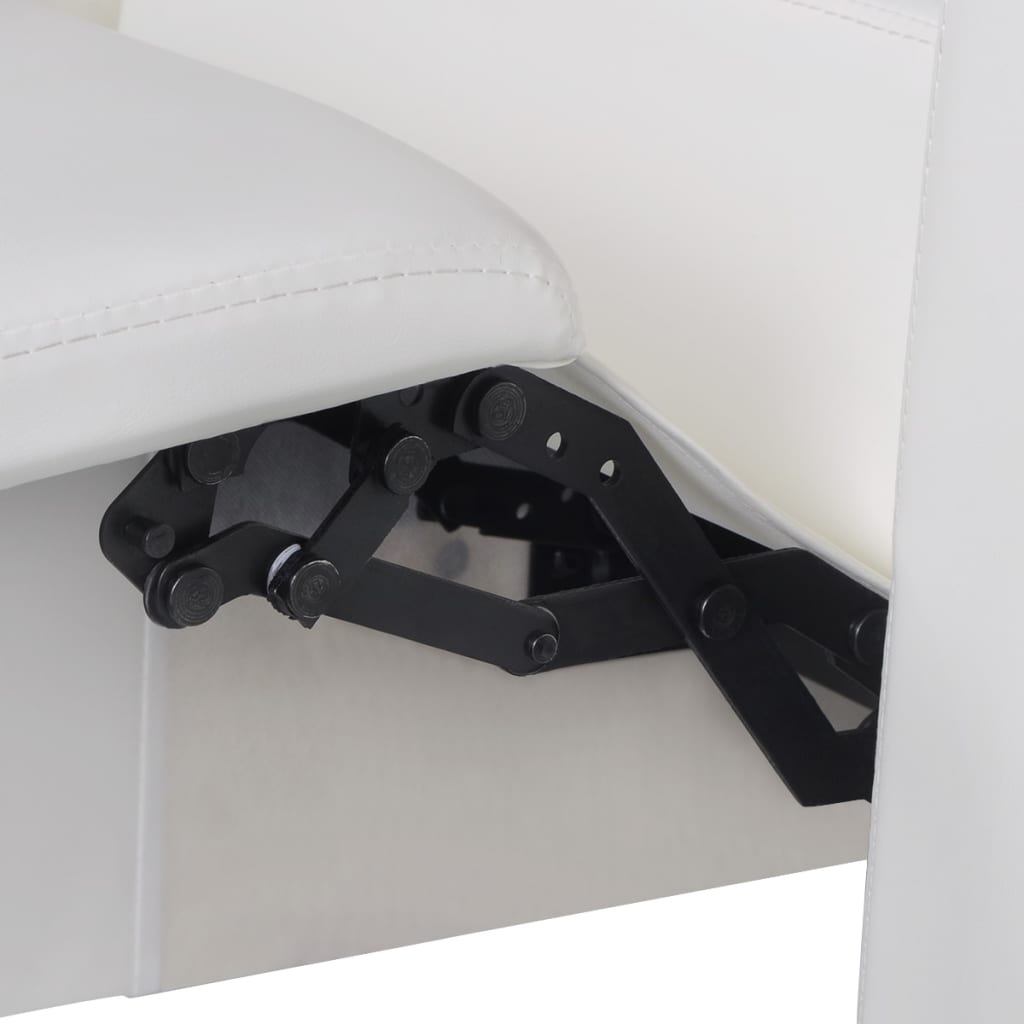 vidaXL 3-Seater Home Theater Recliner Sofa White Faux Leather