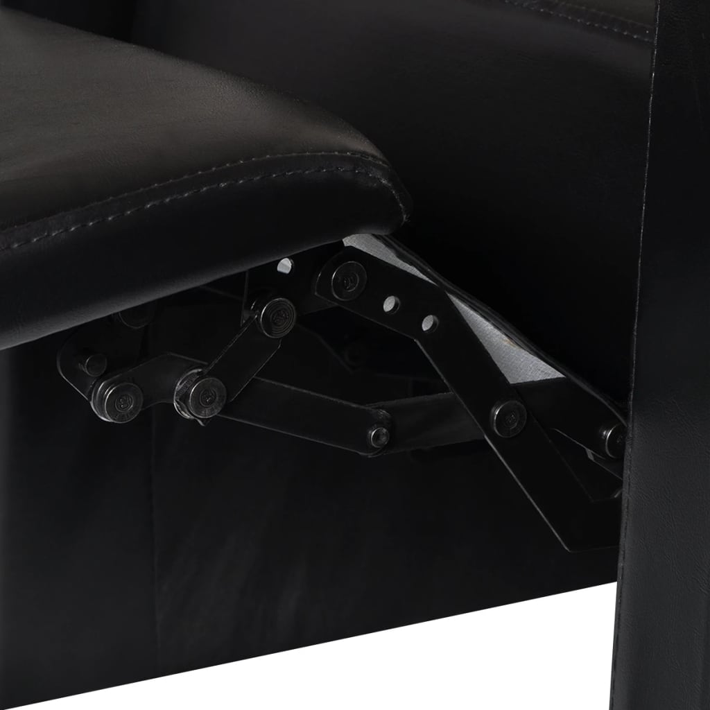 vidaXL 2-Seater Home Theater Recliner Sofa Black Faux Leather