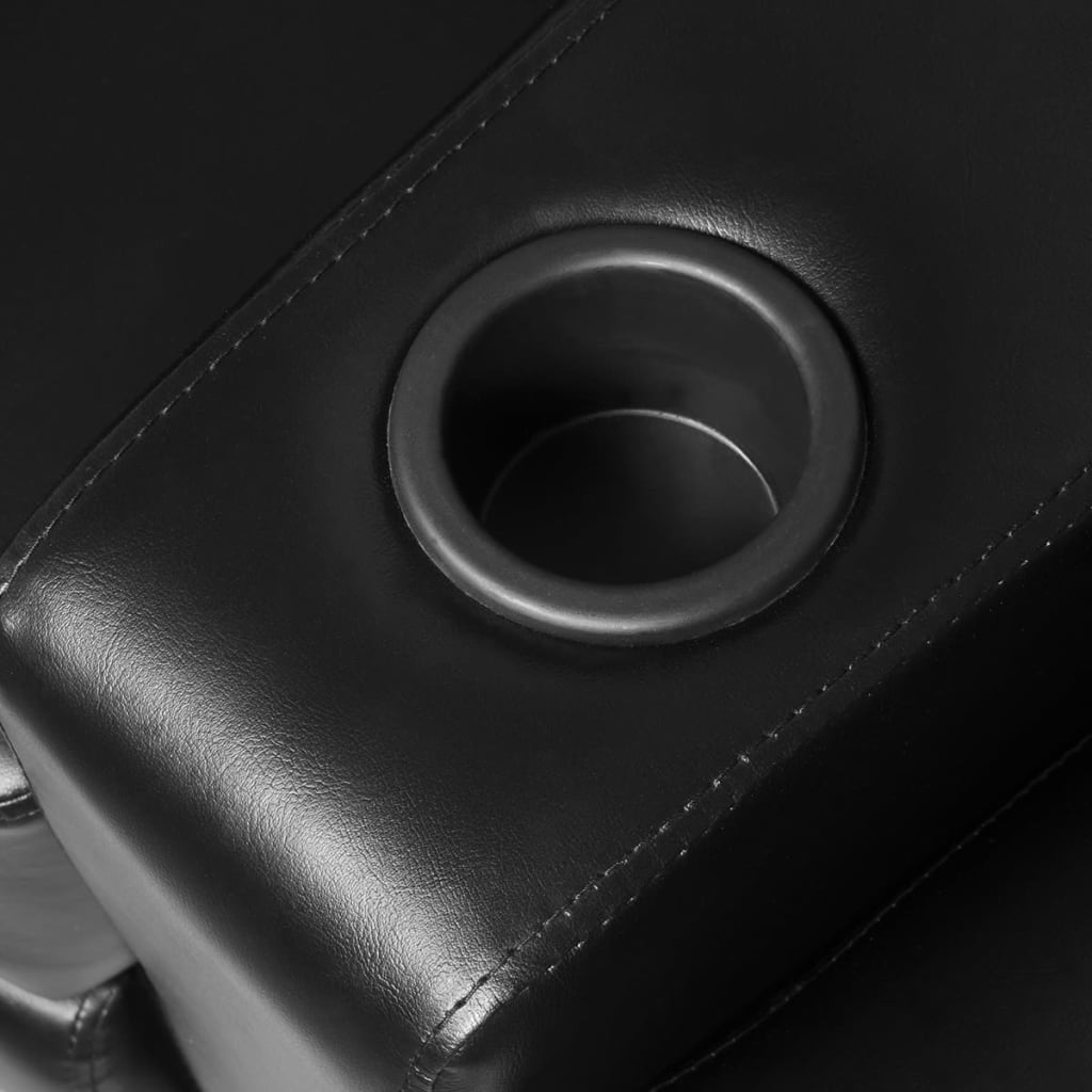 vidaXL 2-Seater Home Theater Recliner Sofa Black Faux Leather