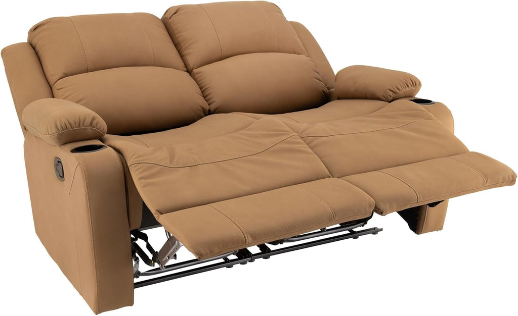 58 Inch Wall Hugger RV Theater Recliner Sofa Sand Double