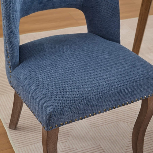 Wooden Dining Chairs Set of 2, Modern Fabric Upholstered Dining Room