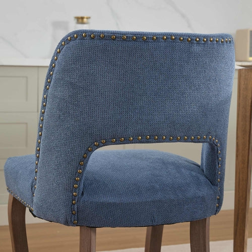 Wooden Dining Chairs Set of 2, Modern Fabric Upholstered Dining Room